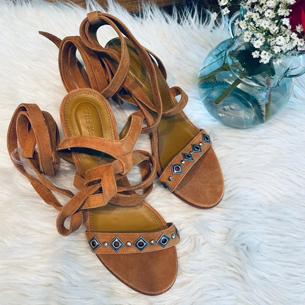 The Kooples Strappy Stud Block Heel Sandals - Picture 5 of 11